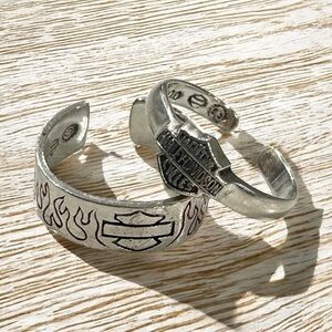 Pair of Authentic Harley-Davidson Sterling Silver Toe Rings